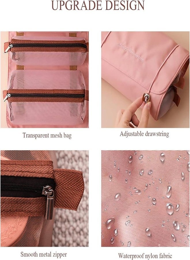 Kelexx 4 in 1 Detachable Toiletry Bag Hanging Roll-Up Makeup Bag - Large Capacity Travel Wash Bag, Waterproof Mesh Cosmetic Organizer, Portable Foldable Toiletry Bag for Women Daily Travel - Image 3